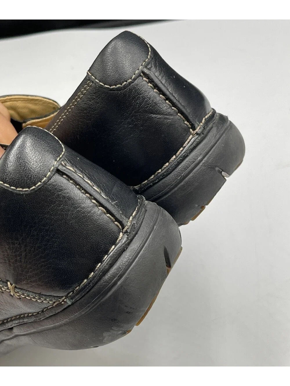 Clarks Un Loop Unstructured Loafers Womens Size 8M Black Leather Comfort Shoes